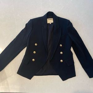 L’Agence Black blazer with gold buttons